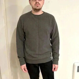 SCALPERS CO Crewneck olive green/gray sweatshirt XL/L jcrew club Monaco alo